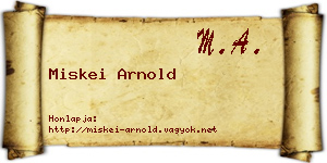 Miskei Arnold névjegykártya